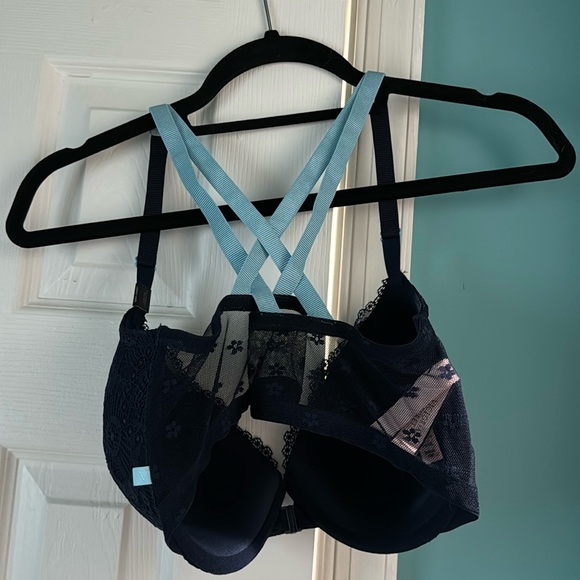 NWT cross strap front close lightly lined Demi bra 36DD - Picture 4 of 5